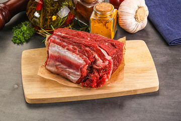 Raw beef ribs for cooking