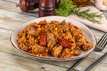 Rasted chicken meat with ptitim