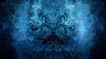 Blue floral design, smoky background,  design element, website, decor
