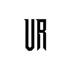 VR monogram logo design letter text name symbol monochrome logotype alphabet character simple logo