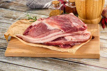 Raw fresh pork meat piece