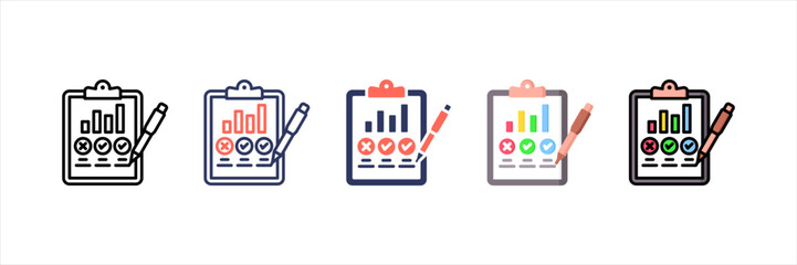 Business Evaluation Multistyle Icon Set