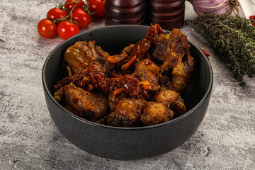 Baked oztail with tomato and carrot