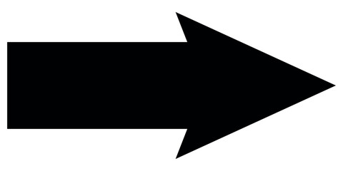 large size black long arrow. Straight long arrow icon. black long arrow pointing to right site in isolated background. Bold thine long arrow.