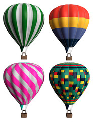 Fototapeta premium 3D render, fantasy hot air balloons