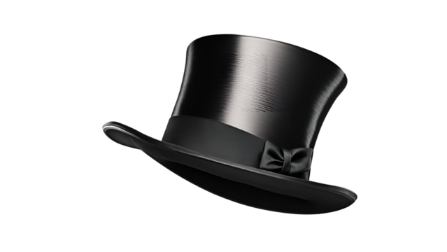retro black top hat with tie - Powered by Adobe
