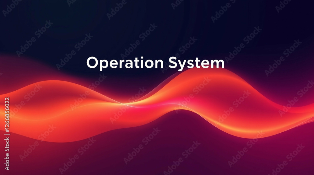 Poster modern operation system abstract with dynamic wave visualisation