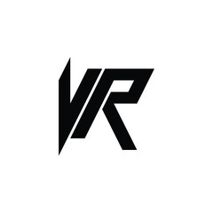 VR monogram logo design letter text name symbol monochrome logotype alphabet character simple logo