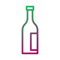 Minimalist Wine Bottle Icon with Gradient Color