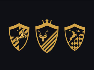 logo beast animal with shield for brand super car