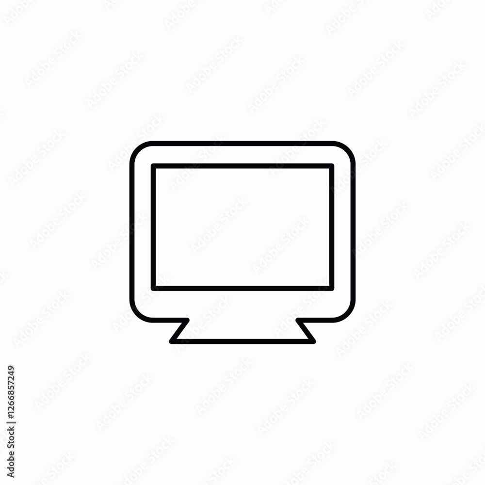 Poster computer monitor screen display icon vector sign