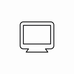 Computer monitor screen display icon vector sign