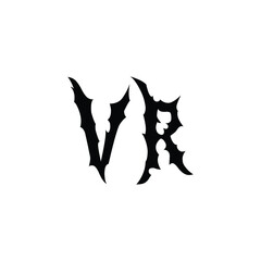 VR monogram logo design letter text name symbol monochrome logotype alphabet character simple logo