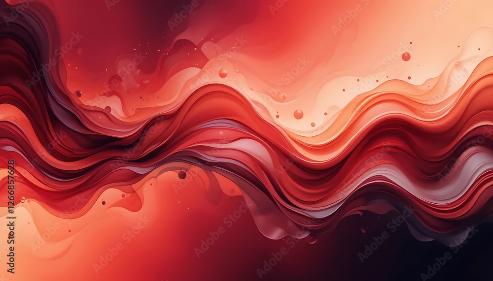 Aufkleber fluid dynamics in crimson, an abstract exploration of flowing forms
