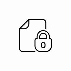 Document security lock file icon vector sign