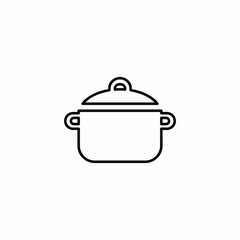 Cooking pot kitchen utensil icon vector sign
