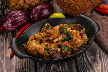 Prawn with vegetables and oyster sauce