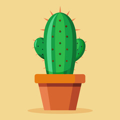 Cactus plant in pot vector illustration