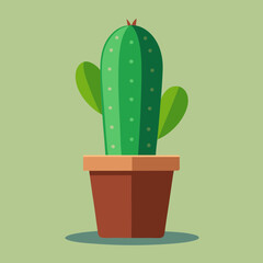 Cactus plant in pot vector illustration