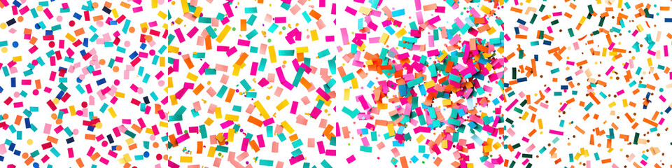 Obraz premium Colorful confetti explosion background with abstract vibrant patterns and textures Multicolored festive confetti scatter splatter and sprinkle across the frame