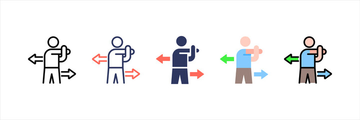 Stretching Multistyle Icon Set