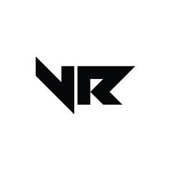 VR monogram logo design letter text name symbol monochrome logotype alphabet character simple logo