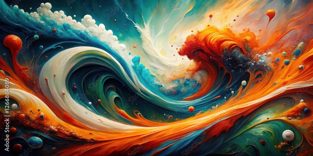 Aufkleber abstract swirling vibrant hues a symphony of color and texture in motion
