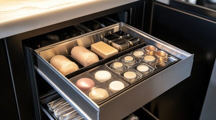 Compact drawer unit filled with small personal items