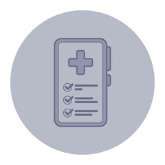 Obraz premium Health checklist icon with medical cross and checkboxes. Health monitoring and checklist completion concept