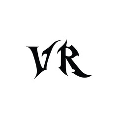 VR monogram logo design letter text name symbol monochrome logotype alphabet character simple logo