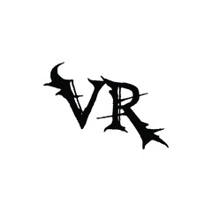 VR monogram logo design letter text name symbol monochrome logotype alphabet character simple logo
