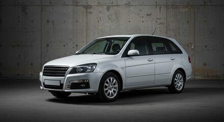 Modern Silver Hatchback Car in Urban Setting - Stylish Vehicle Photography for Automotive Enthusiasts and Marketing