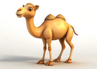 Playful cartoon camel in a bright studio setting 3d animation style whimsical and fun environment