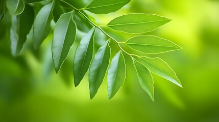 Obraz premium Lush Green Leaves Branching Outward