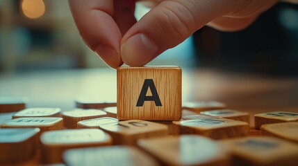 Obraz premium Tax Planning: Cube Icon Hand Placement