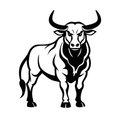 Naklejka premium A sleek, modern bull silhouette ideal for branding, finance, or sports logos.