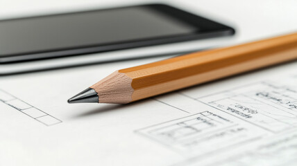 High-resolution close-up image featuring a pencil, diploma, and smartphone for learning.