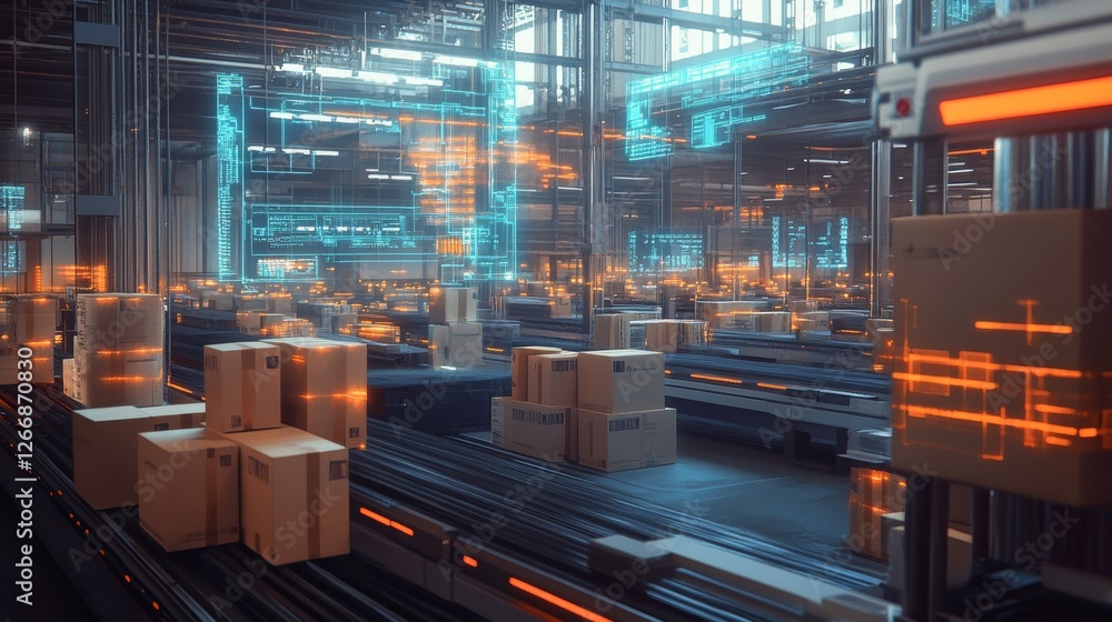 Aufkleber smart warehouse management system using augmented reality technology to identify package picking and