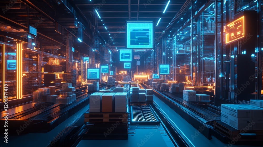 Poster smart warehouse management system using augmented reality technology to identify package picking and
