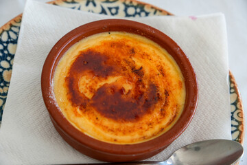 Crema catalana Catalonian custard for dessert Spain