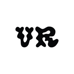 VR monogram logo design letter text name symbol monochrome logotype alphabet character simple logo