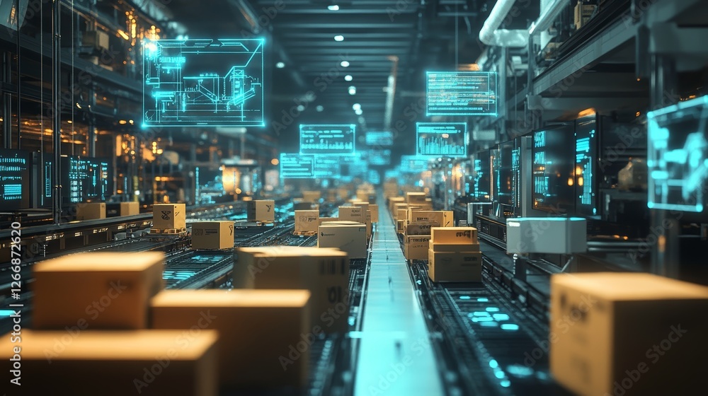 Poster smart warehouse management system using augmented reality technology to identify package picking and