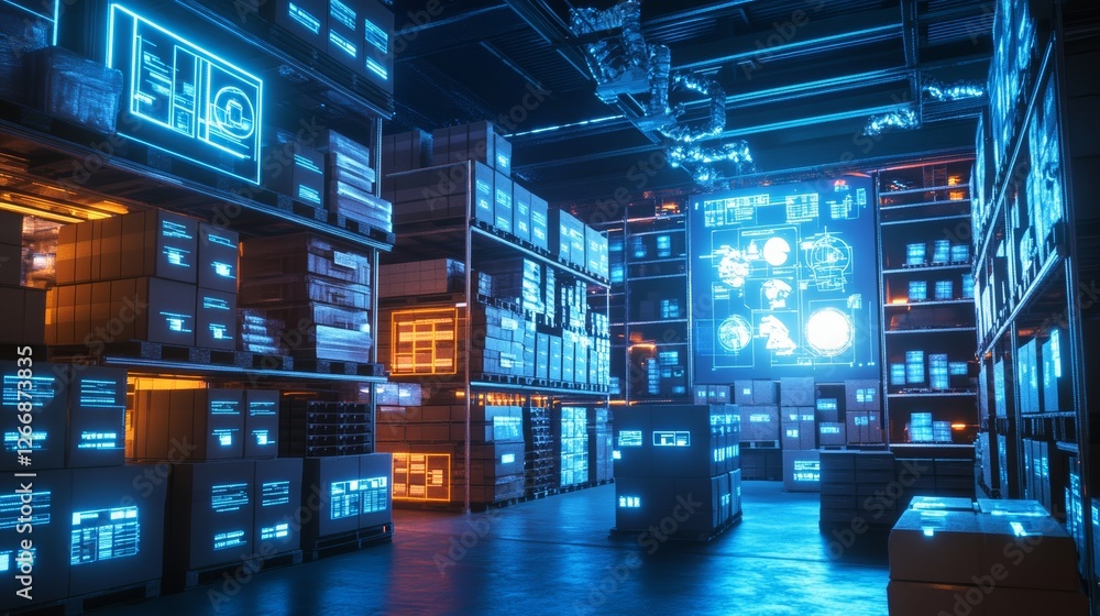 Aufkleber smart warehouse management system using augmented reality technology to identify package picking and