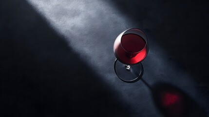 Elegant Glass of Red Beverage in Dramatic Lighting Setting