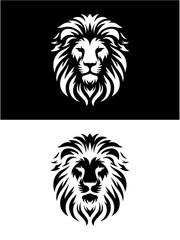 Fierce Lion Silhouette Logo Design – Bold, Regal, and Commanding