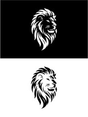 Fierce Lion Silhouette Logo Design – Bold, Regal, and Commanding