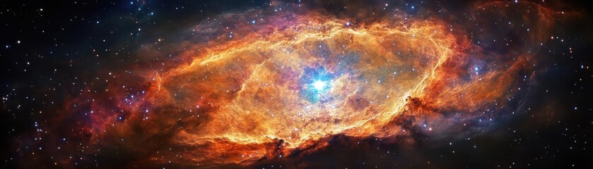 Illuminate a cosmic nebula swirling with vibrant, celestial hues