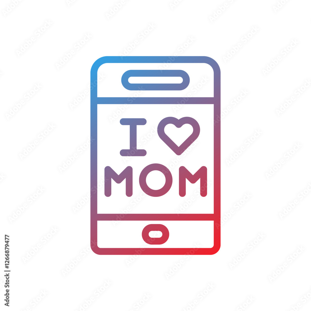 Poster mobile device displaying affection for mother