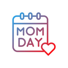 Gradient Calendar Icon for Mother's Day Event