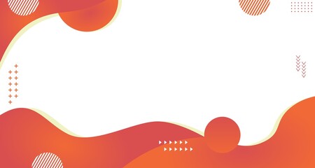 Gradient orange fluid abstract background with curved shapes and decorative elements.